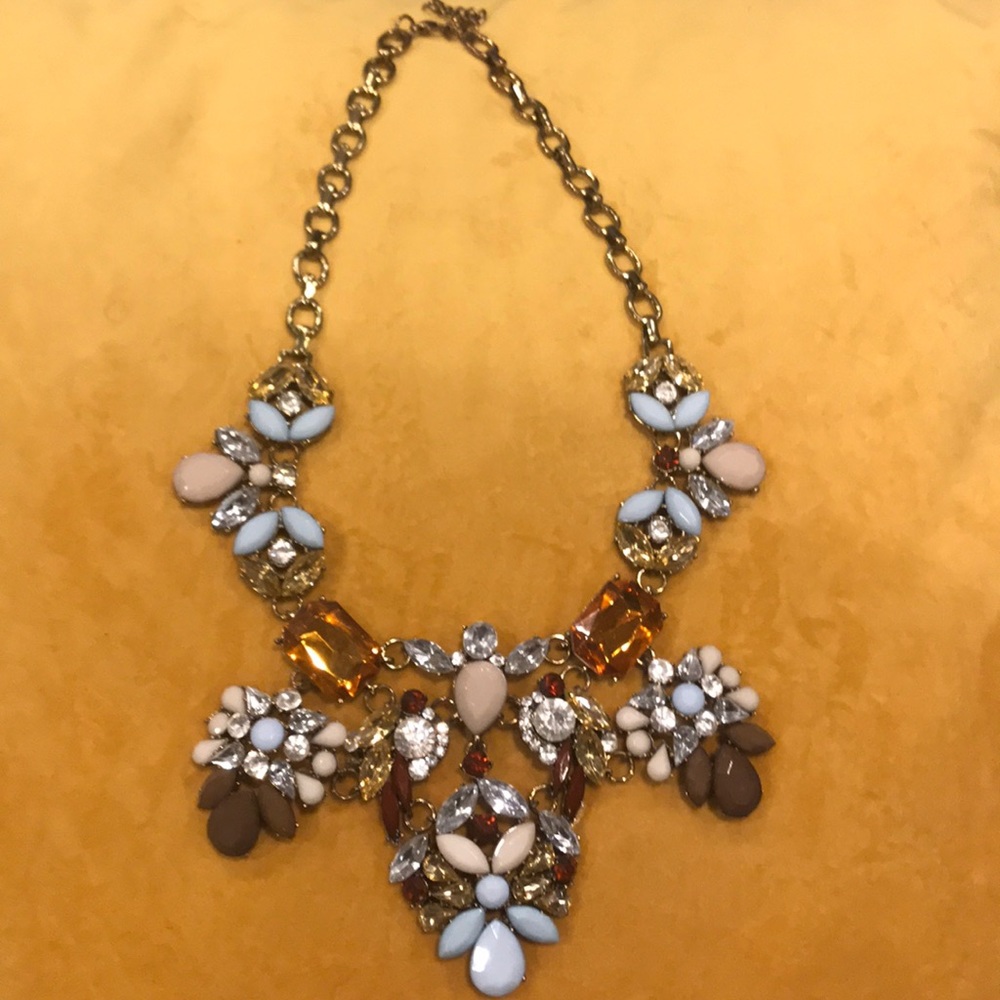 Multiple color stone necklace